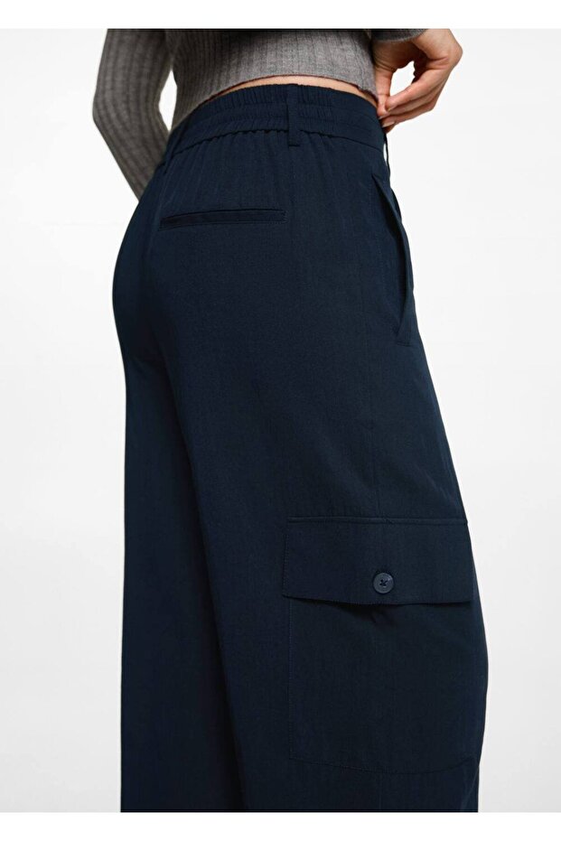 Dökümlü kargo pantolon - 7