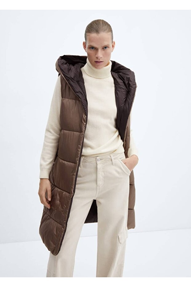 Uzun kapitone yelek - 1