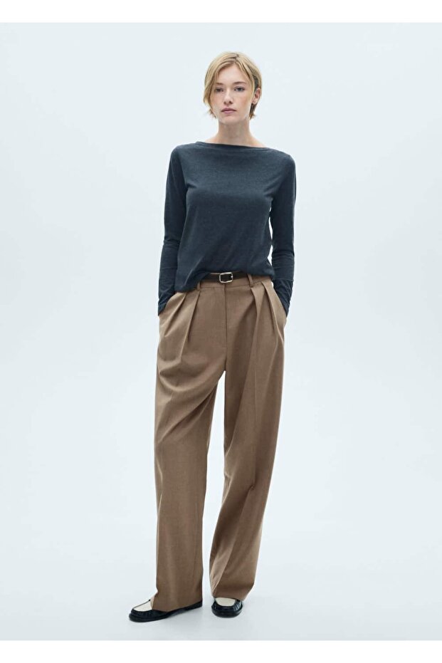 Yünlü takım elbise pantolonu - 7