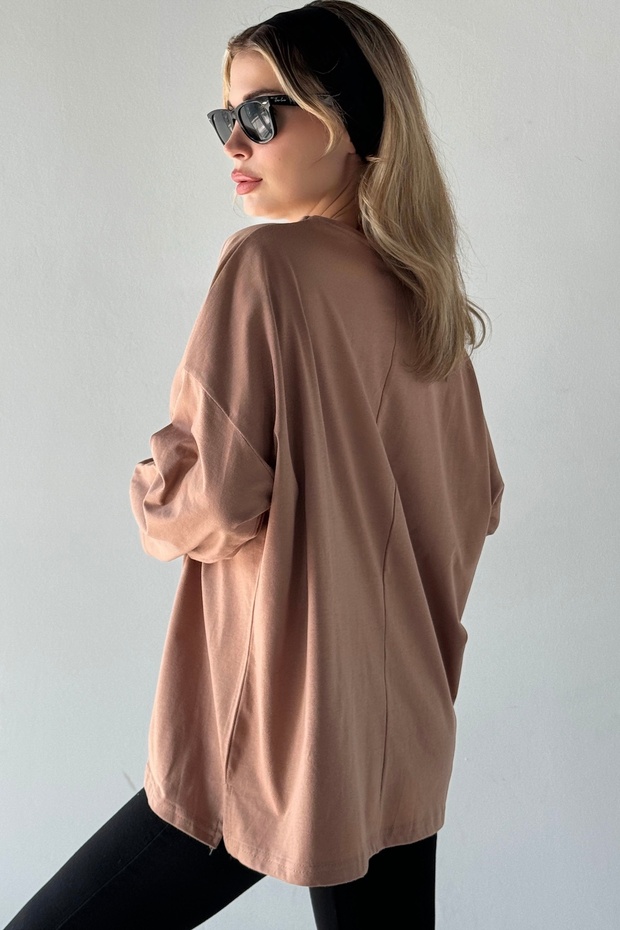 Soft Compact Cotton Long Sleeve Basic Sweatshirt Bb090Sw - 3