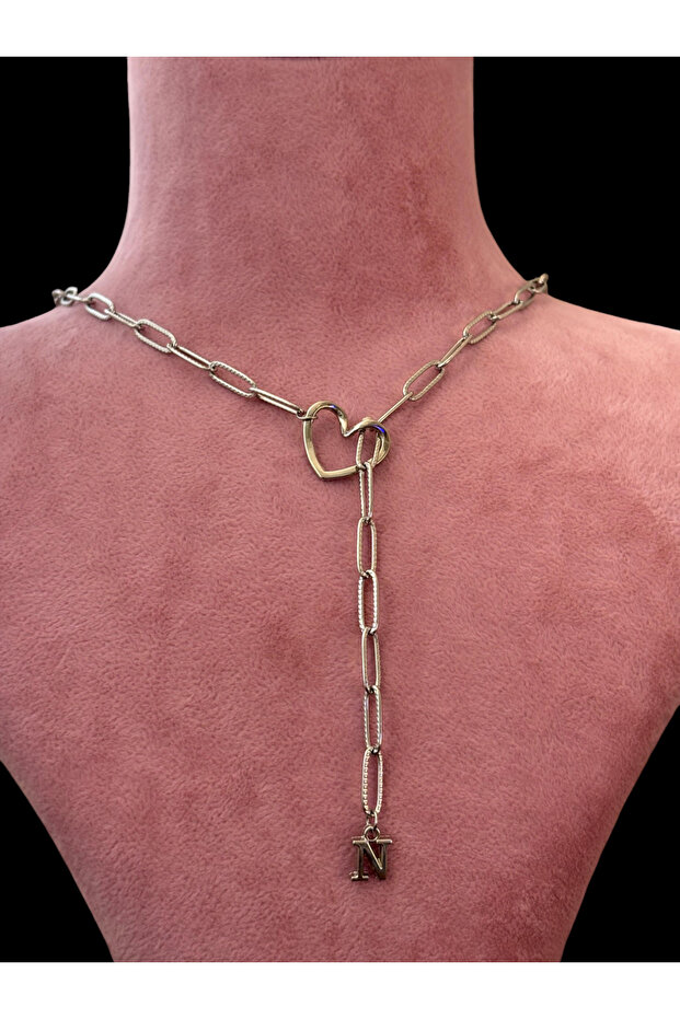 Kalp Çelik Paslanmaz Kolye - 1