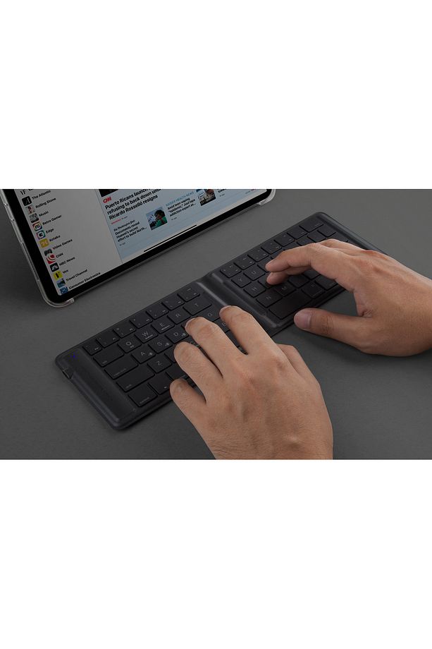 Forio Serisi Katlanabilir Kablosuz Bluetooth Klavye Ergonomik Ingilizce Q Type-C Şarjlı - 2