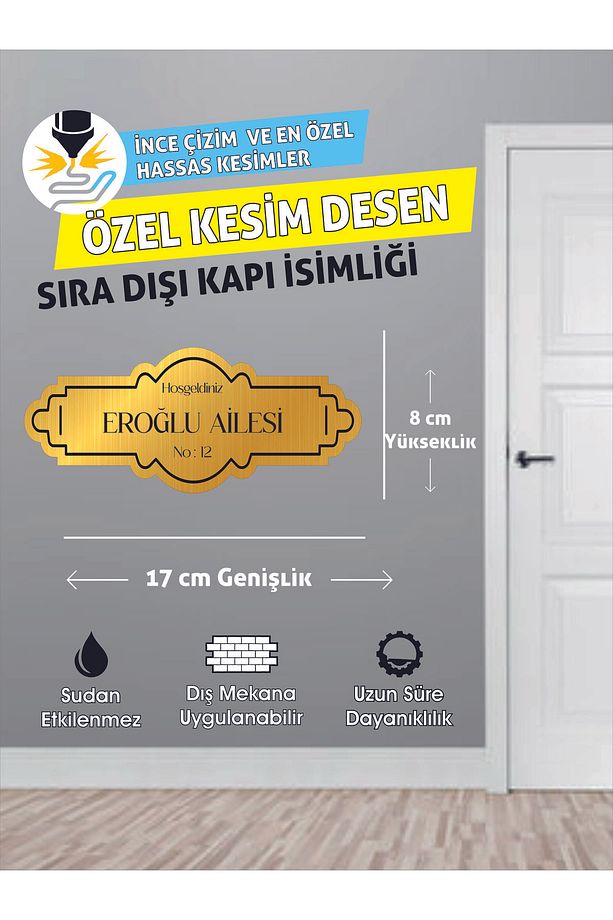 Plexi Kapı Isimliği, Gold & Gümüş Kapı Numarası, Posta Kutusu Isimliği - 3