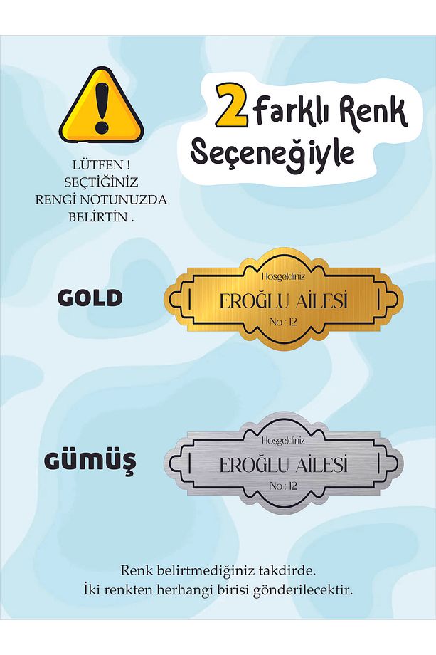 Plexi Kapı Isimliği, Gold & Gümüş Kapı Numarası, Posta Kutusu Isimliği - 5