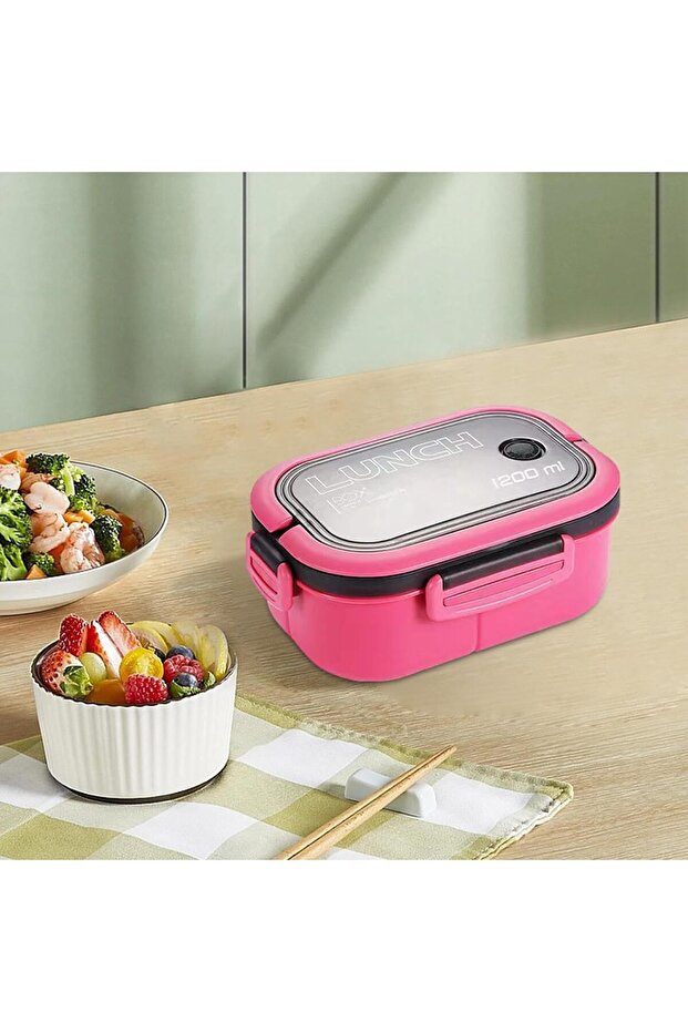 1200ml 2 Layer Bento Lunch Box - Air Lock and Bpa Free, 6 Compartments - 7