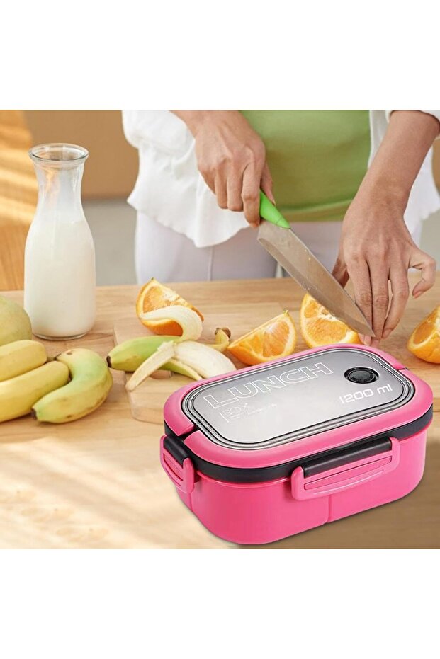 1200ml 2 Layer Bento Lunch Box - Air Lock and Bpa Free, 6 Compartments - 6