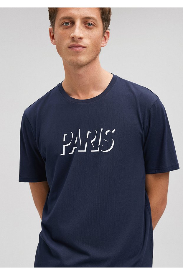 Paris Printed Navy Blue T-Shirt Regular Fit / Regular Fit0611955-70490