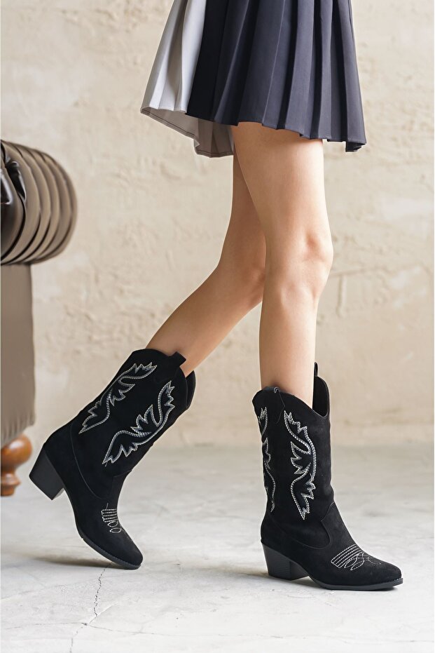 Kadın Vance Kovboy Çizme - Siyah - 5