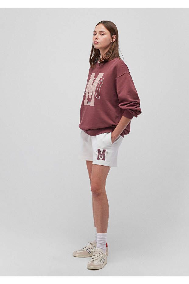 Logo Baskılı Beyaz Şort 1410164-70069 - 2