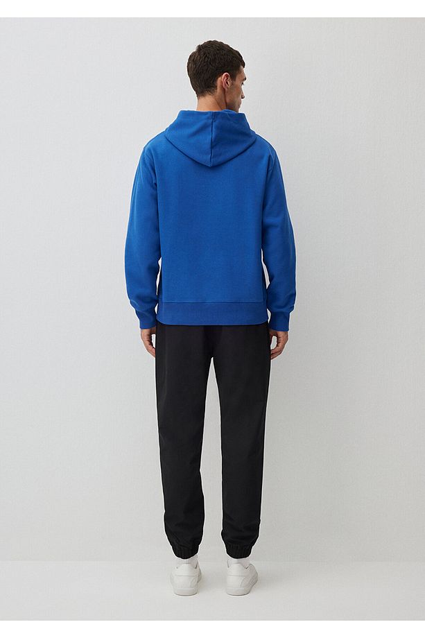 Kapüşonlu Mavi Basic Sweatshirt 0S10190-70894 - 4