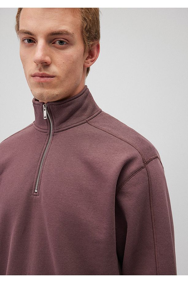 Dik Yaka Mor Sweatshirt 0s10016-70260 - 5
