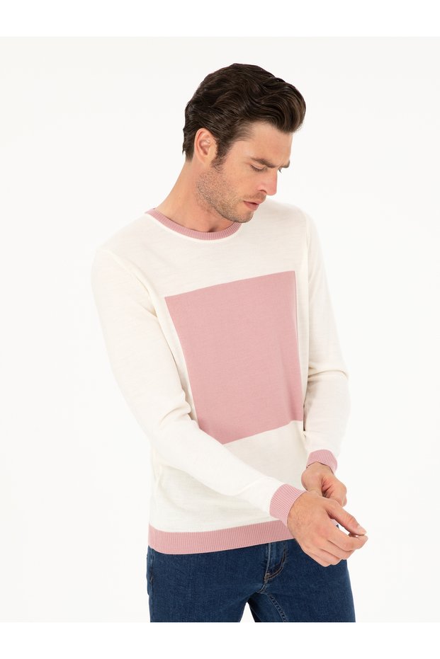 Powder Slim Fit Wool Blend Crew Neck Knitwear Sweater 50271747-Vr042