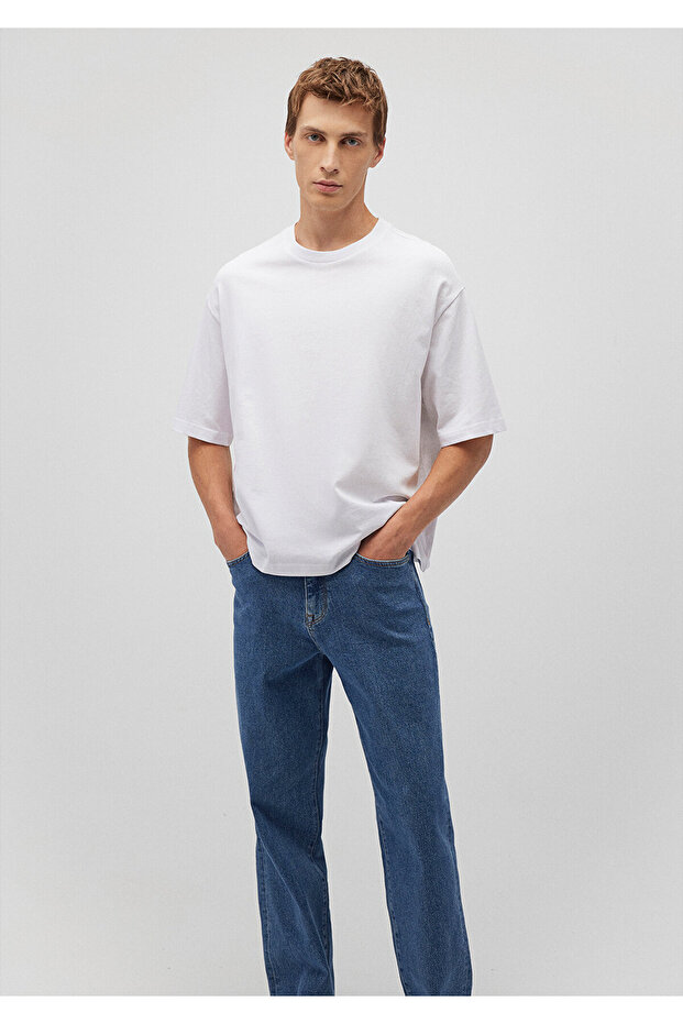 Beyaz Basic Tişört Boxy Fit 0612240-620 - 2