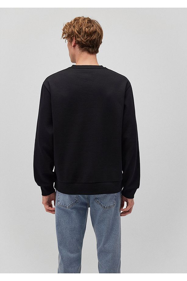 Bisiklet Yaka Siyah Basic Sweatshirt 0S10276-900 - 4