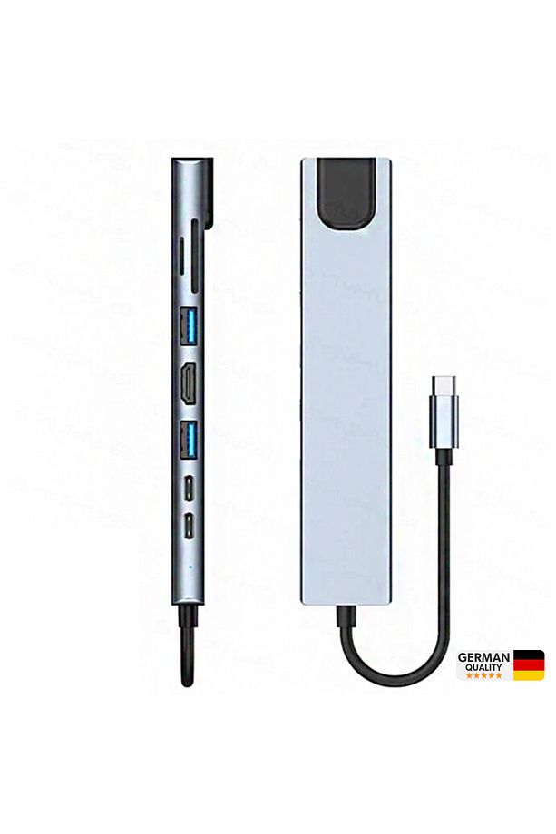 8in1 Usb Type-c Hub Port Adaptör Hdmı Usb Ethernet Pd Girişli - 6