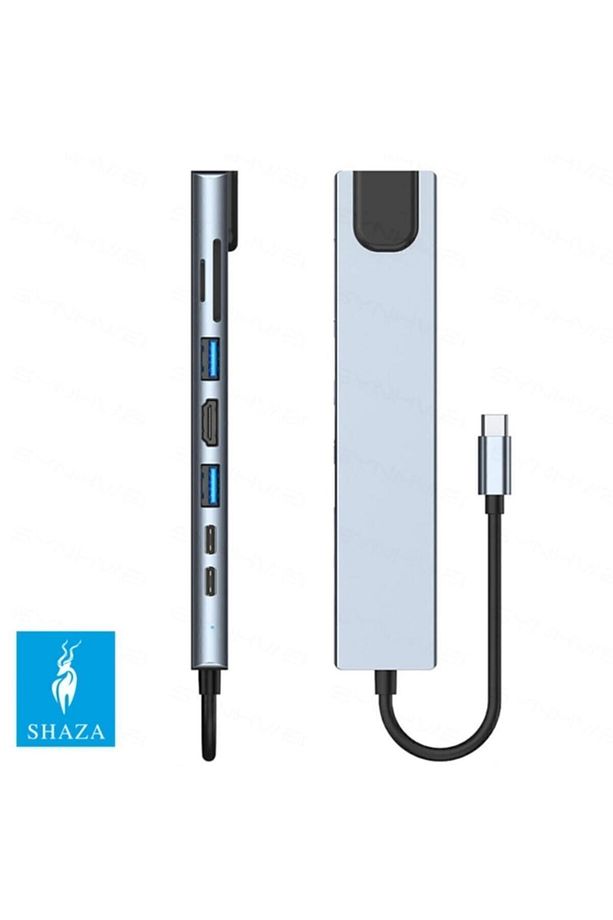 8in1 Usb Type-c Hub Port Adaptör Hdmı Usb Ethernet Pd Girişli - 3