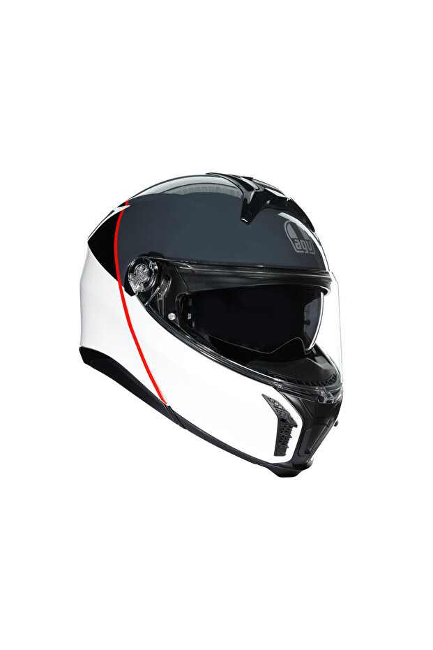Tourmodular Mlt Balance White Grey Red Çene Açılır Kask - 5