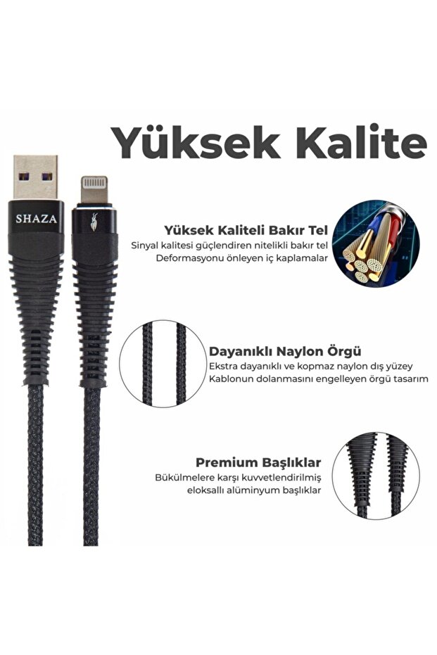Apple Iphone Lightning 5a 100w Örgülü Hızlı Şarj Ve Data Kablosu 1 Metre - 5