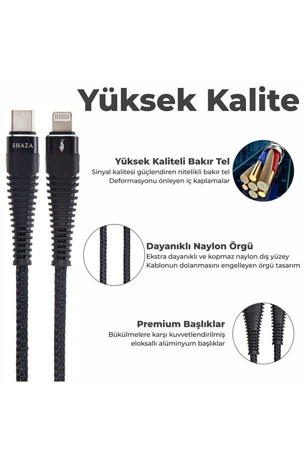 Iphone Lightning To Type-c Pd 5a 100w Örgülü Hızlı Şarj Ve Data Kablosu 2 Metre - 5