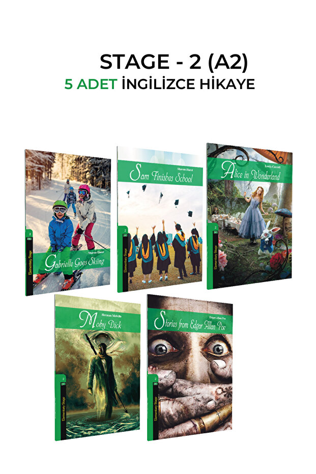 Kapadokya Yayınları İNGİLİZCE HİKAYE A2 SEVİYESİ (STAGE 2) 5 Lİ SET