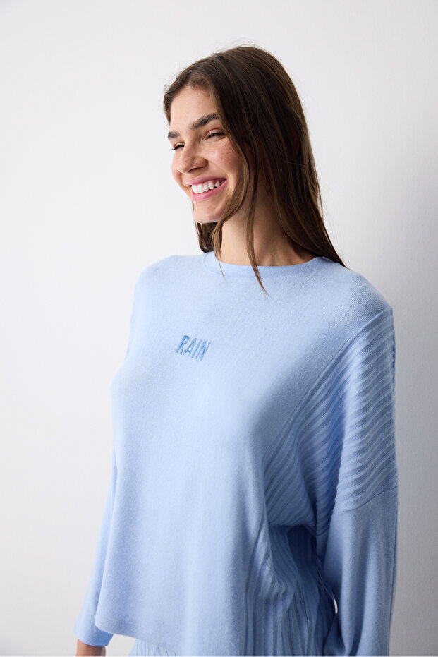 Rain Mavi Pantolon Pijama Takımı - 3