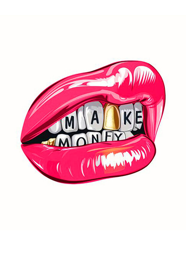 Make Money Lip Stickers for Car, Motorcycle, Helmet, Laptop, Glass Sticker 13X13 cm