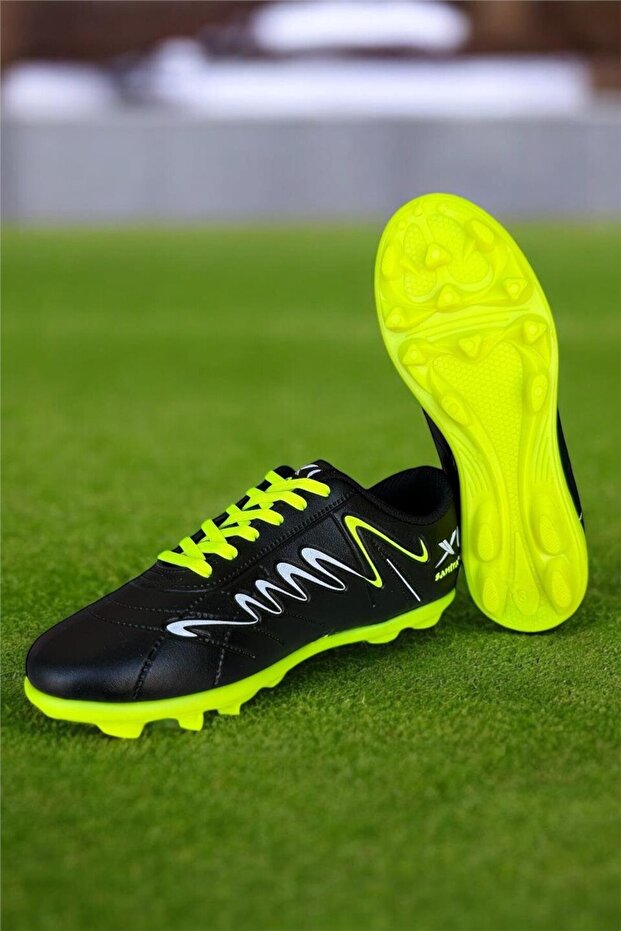 Erkek Krampon Dişli Futbol Ayakkabısı SİYAH - SARI - 2