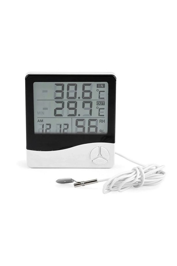 2 Dijital Termometre Alarm Saat Dış Sıcaklık Ölçer Nem Ölçer - 5