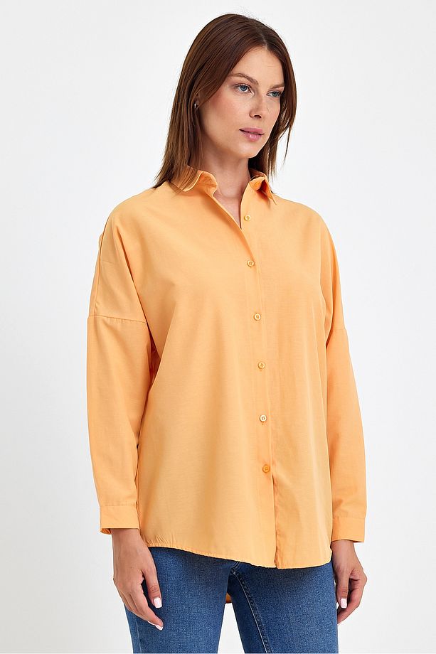 Oversize Uzun Basic Gömlek Ds22yb113900 - 1