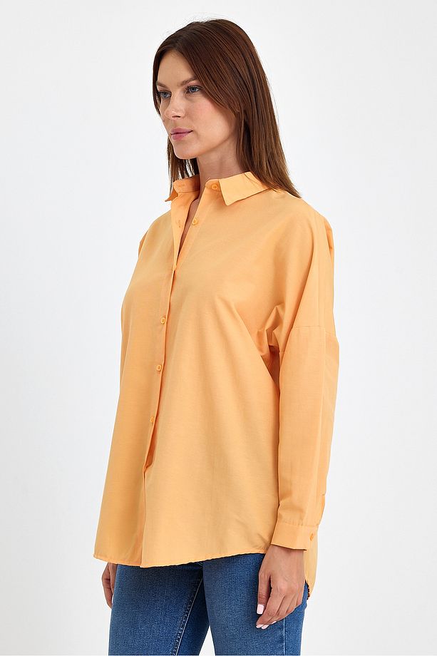 Oversize Uzun Basic Gömlek Ds22yb113900 - 3