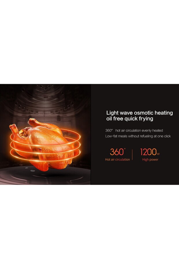 Five Home Kz126d Borosilikat Camlı Airfryer 3 Lt Air Fryer 1200w - 6