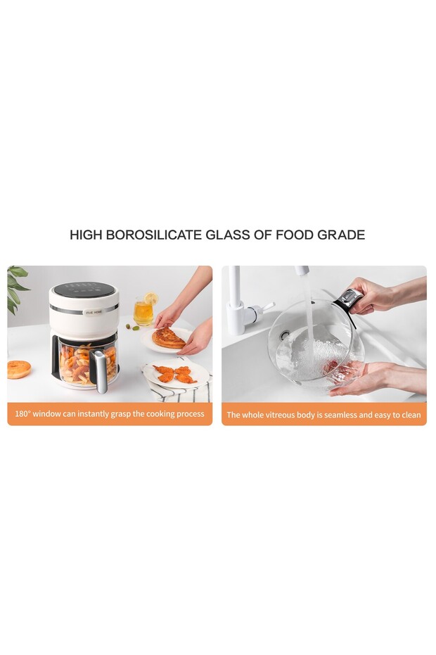 Five Home Kz126d Borosilikat Camlı Airfryer 3 Lt Air Fryer 1200w - 8