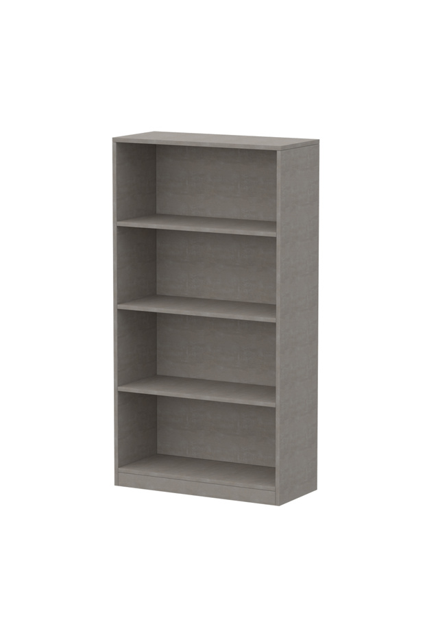 Wooden Storage Display Shelves 4-Tier Freestanding, Light Concrete