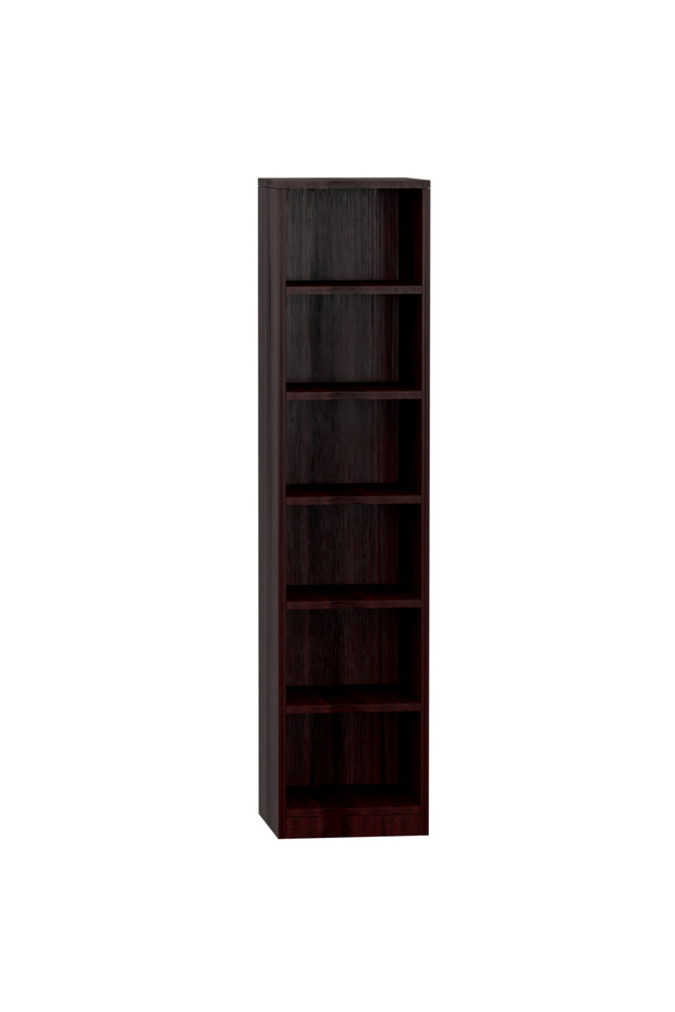 Wooden Storage Display Shelves 6-Tier Freestanding, Box Shelves, Dark Walnut