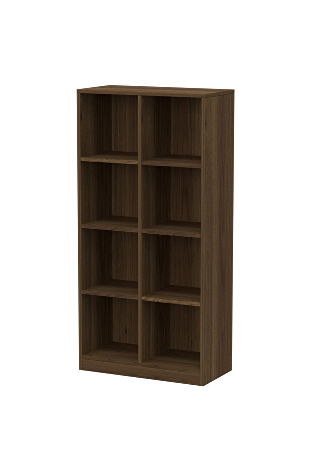 Wooden Display Shelves with 8 Storage Compartment, Freestanding Files, Showpieces, Zabrano
