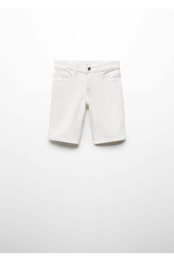 Slim fit kot bermuda şort - 3