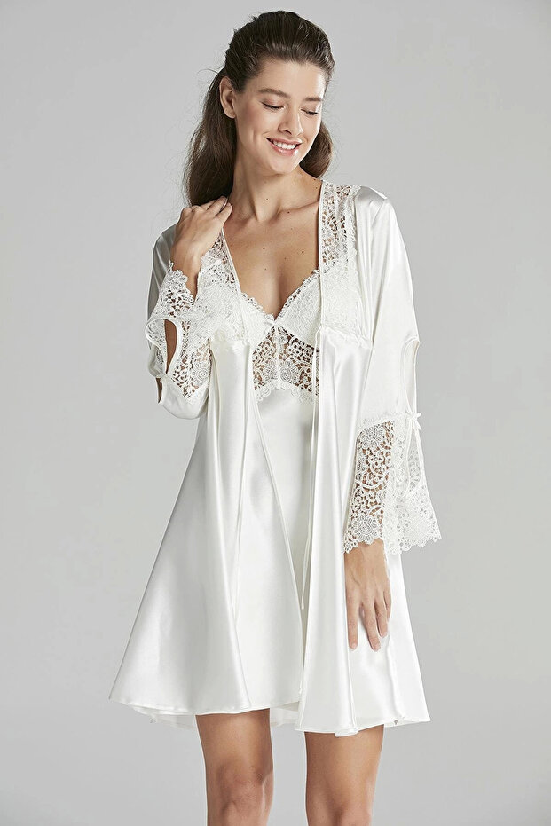 6625 6-Piece Silk Set with Short Nightwear
