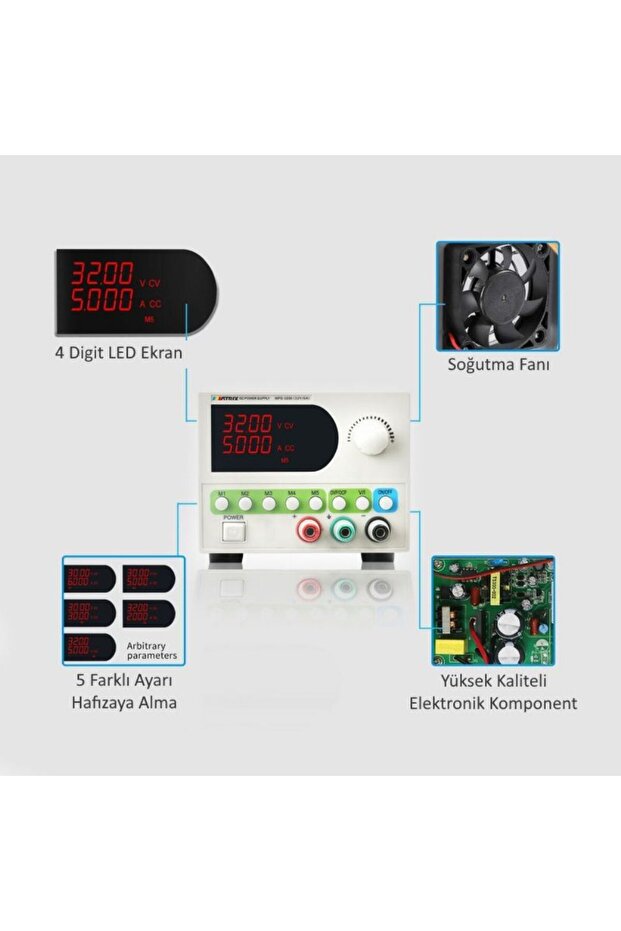 MPS-3210 Ayarlı DC Güç Kaynağı (32V-10A) (Tek Kanal) - 2