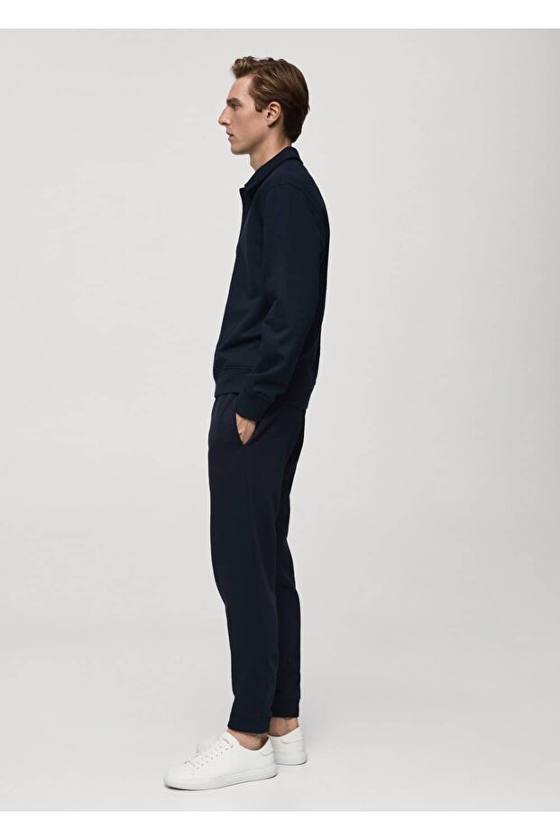 İpli pamuklu jogger - 7