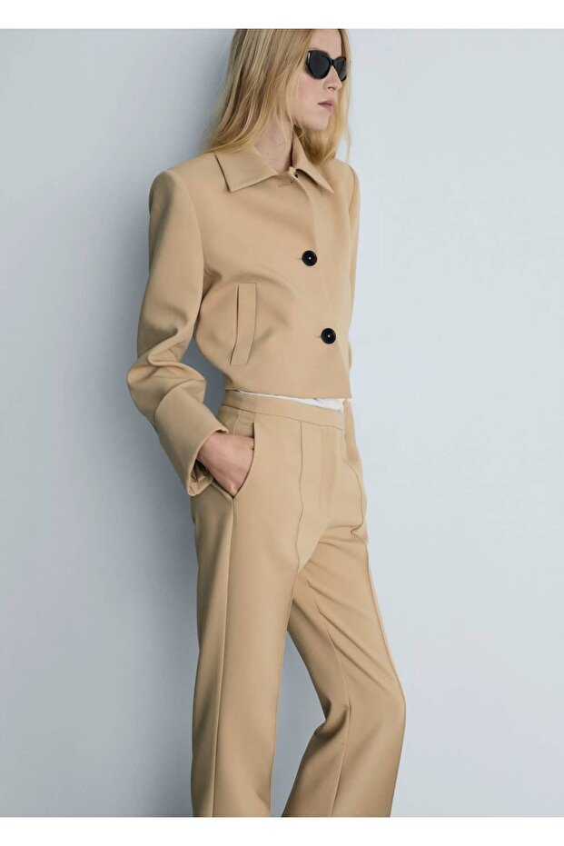 Dökümlü flare pantolon - 7