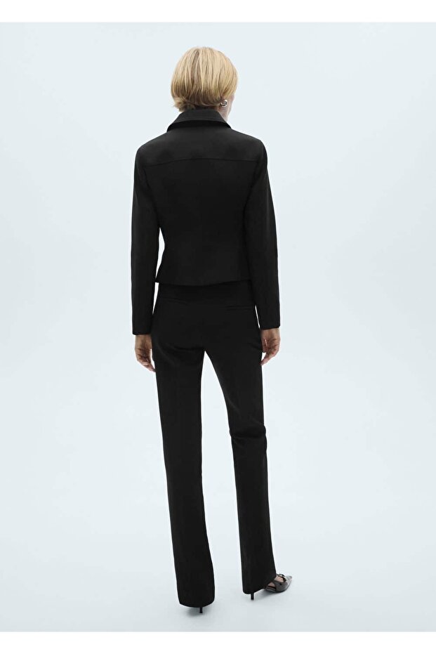 Fermuarlı flare pantolon - 4