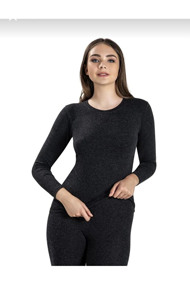 Ji̇ber 597 Women's Soft Thermal Top Long Sleeve Underwear Single Piece