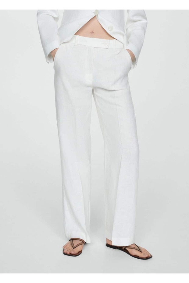 %100 keten pantolon - 1