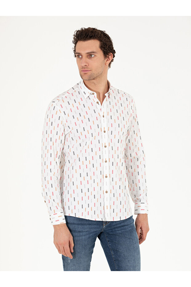 White Regular Fit Long Sleeve Shirt 50265487-Vr013