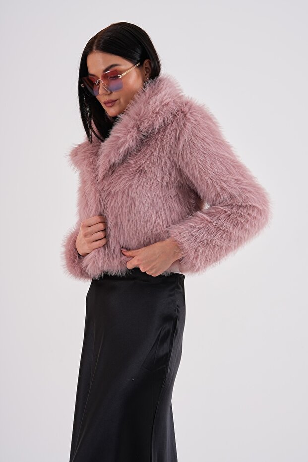 Yakalı Crop Boy Ceket - 4