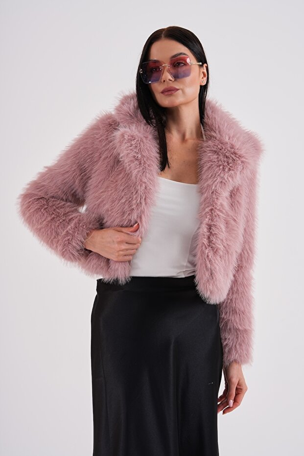 Yakalı Crop Boy Ceket - 5