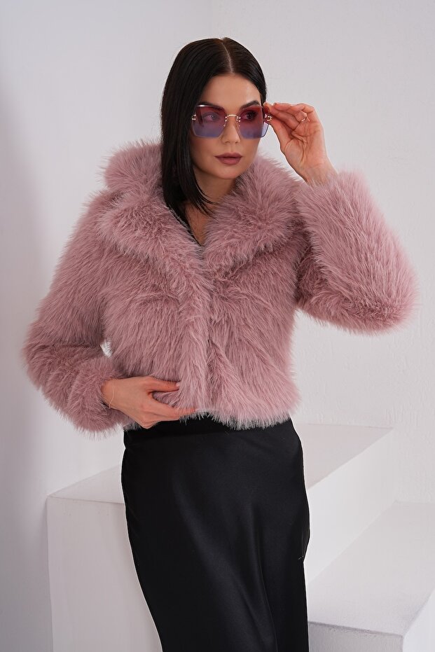 Yakalı Crop Boy Ceket - 8