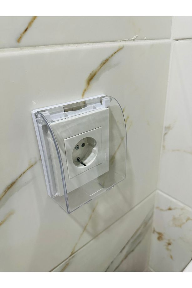 Priz Kapağı Banyo Lavabo Islak Priz Koruma Kapağı Sudan Koruyan Kapağı Açılır Kapanır. Priz Altı - 1