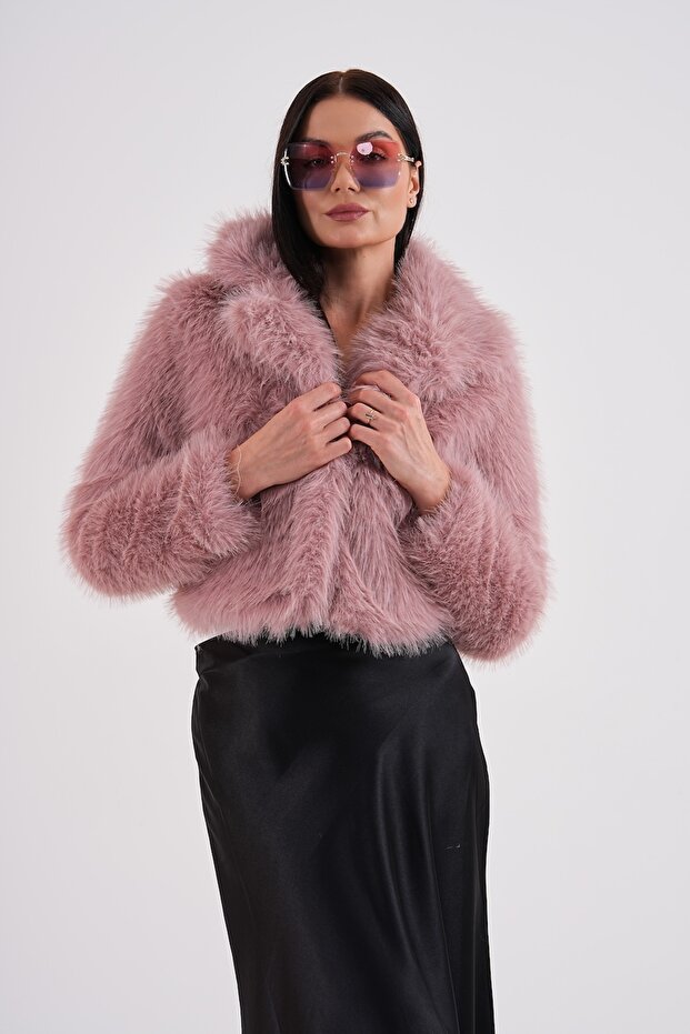 Yakalı Crop Boy Ceket - 3