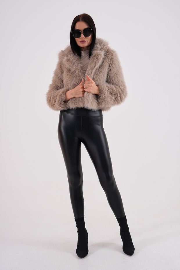 Yakalı Crop Boy Ceket - 1